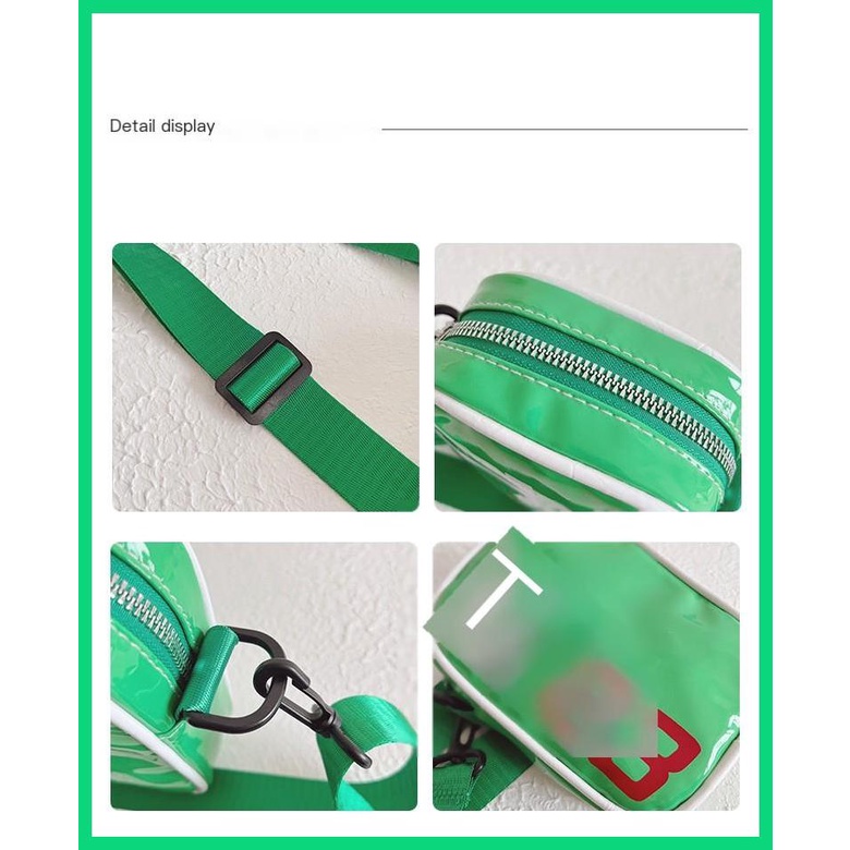 Túi Da PU Đeo Chéo mini Thoáng Khí In Chữ Thời Trang Cho Bé Trai