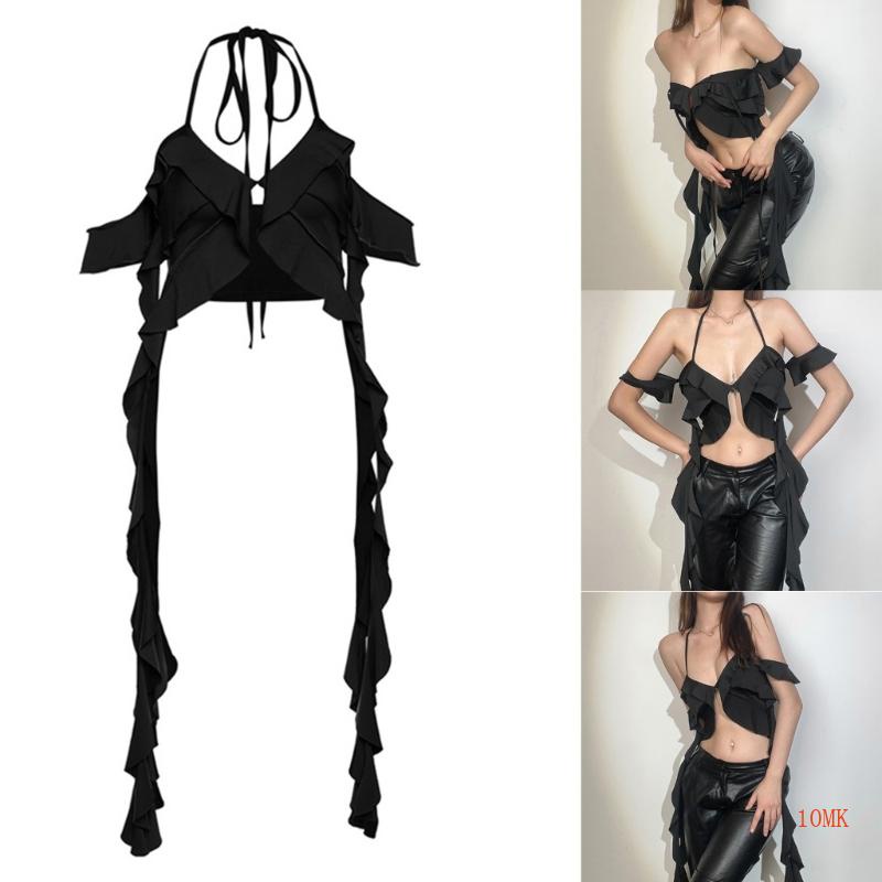 Xiangbao Áo Dây Sát Nách Cổ Chữ V Màu Trơn Dáng Dài Cho Nữ Y2k