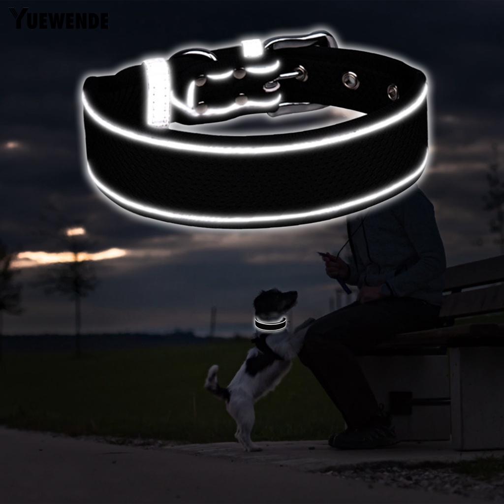 Vòng Cổ Họa Tiết Kẻ Sọc Phản Quang Thoáng Khí Chống Loáng Thời Trang Cho Cún Vừa Và Lớn YQ.E