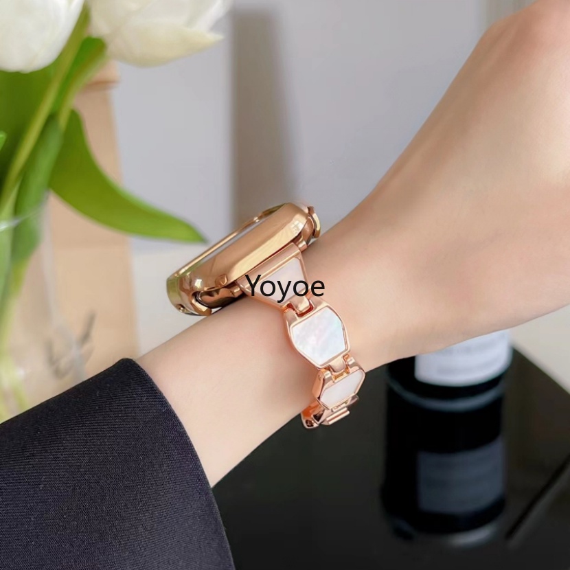 Dây Đeo Đồng Hồ Bằng Hợp Kim + Vỏ Sò Thời Trang 49mm 8 7 45mm 41mm 41mm 38mm Cho iwatch 6 5 4 3 SE 44mm 42mm 40mm