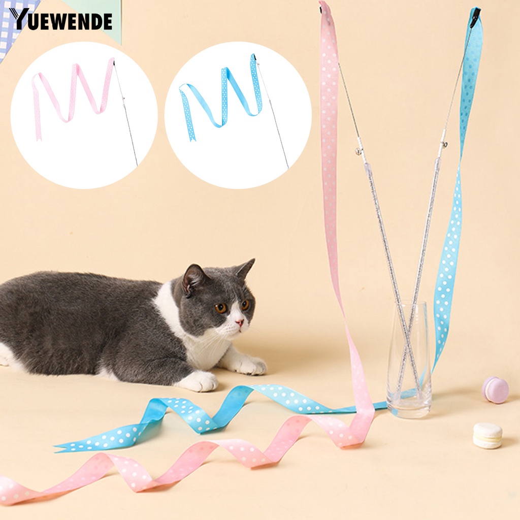 Gậy Đồ Chơi Gắn Dây Ruy Băng Dài Nhiều Màu Sắc Huấn Luyện Cho Mèo Cưng