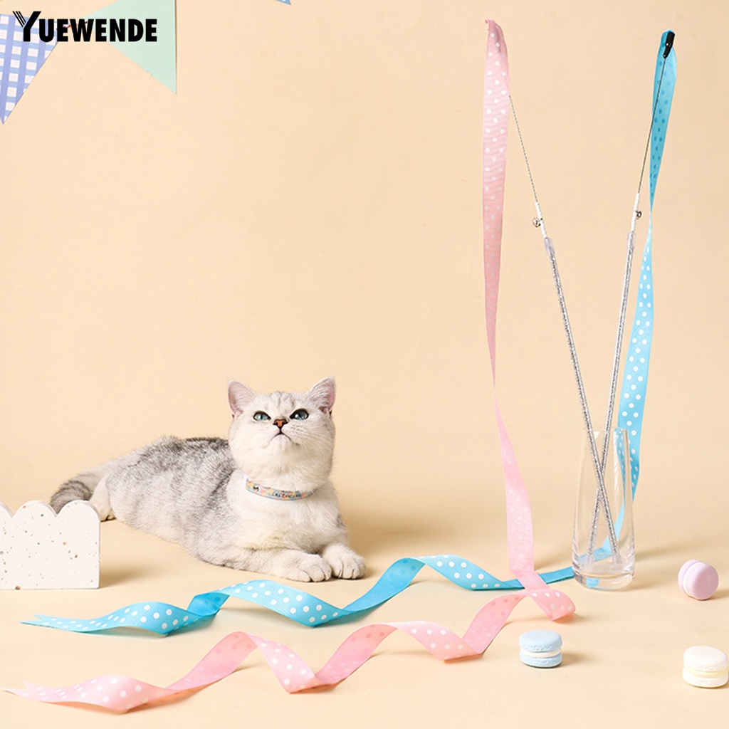 Gậy Đồ Chơi Gắn Dây Ruy Băng Dài Nhiều Màu Sắc Huấn Luyện Cho Mèo Cưng