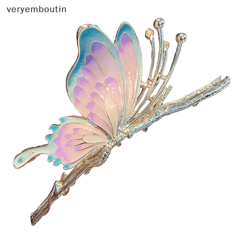 1 Kẹp Tóc Càng Cua Bằng Kim Loại Sơn Hình Bướm Thanh Lịch n