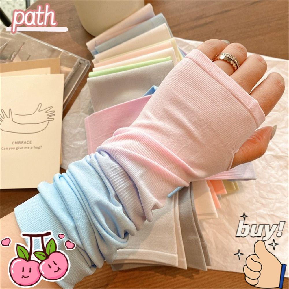 Găng Tay Chống Nắng Bằng Lụa Lạnh Màu Gradient Dành Cho Lái Xe Sự Bả