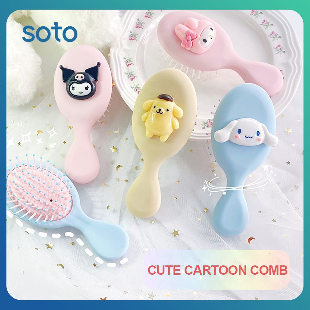 ♫ Sanrio Air Cushion Comb Macaroon Melody Girl Airbag Massage Mềm Mại Cute Macaroon Magic Hair Comb
