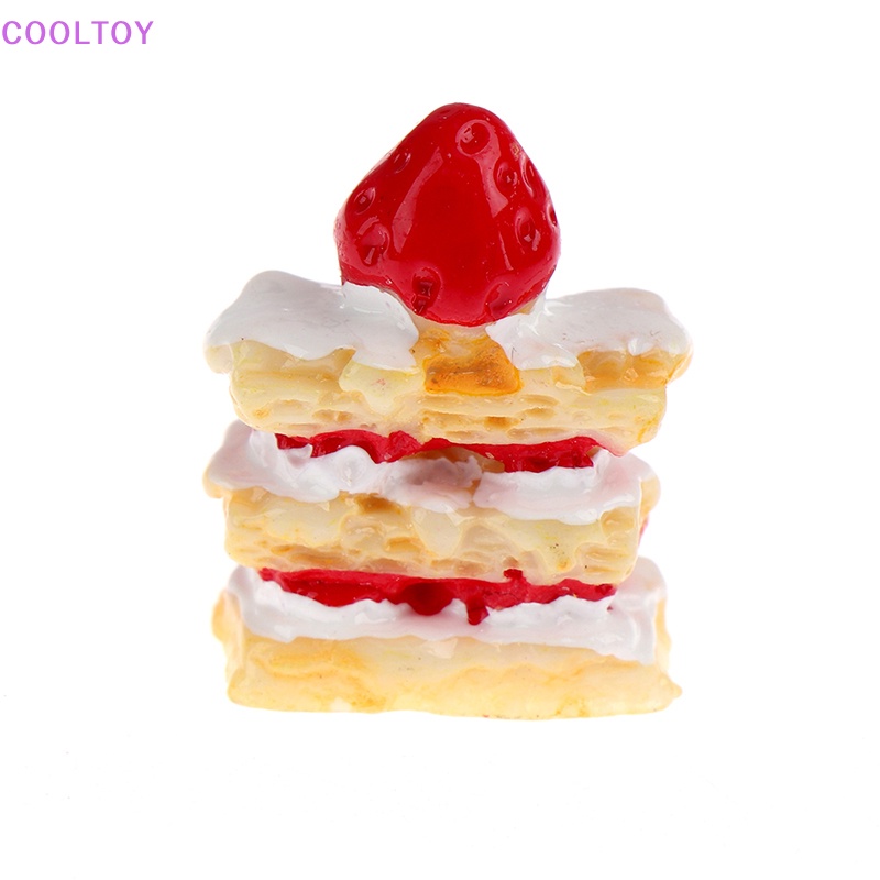 1 Set Mô Hình Đĩa Bánh Dâu Tây Tỉ Lệ 1: 12 Trang Trí Nhà Búp Bê