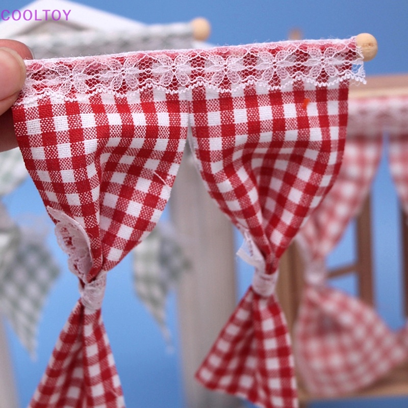 1 Rèm Cửa Ren Xinh Xắn Cho Nhà Búp Bê Tỉ Lệ 1: 12