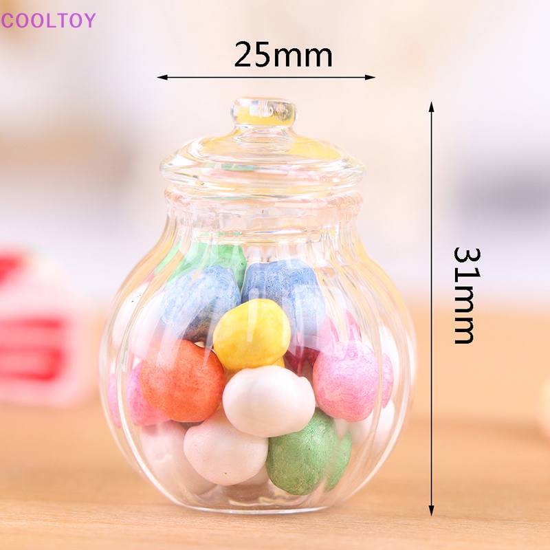 Mô Hình Hũ Thủy Tinh Tròn Đựng Kẹo / Bánh Mini Tỉ Lệ 1: 12 Trang Trí Nhà Búp Bê