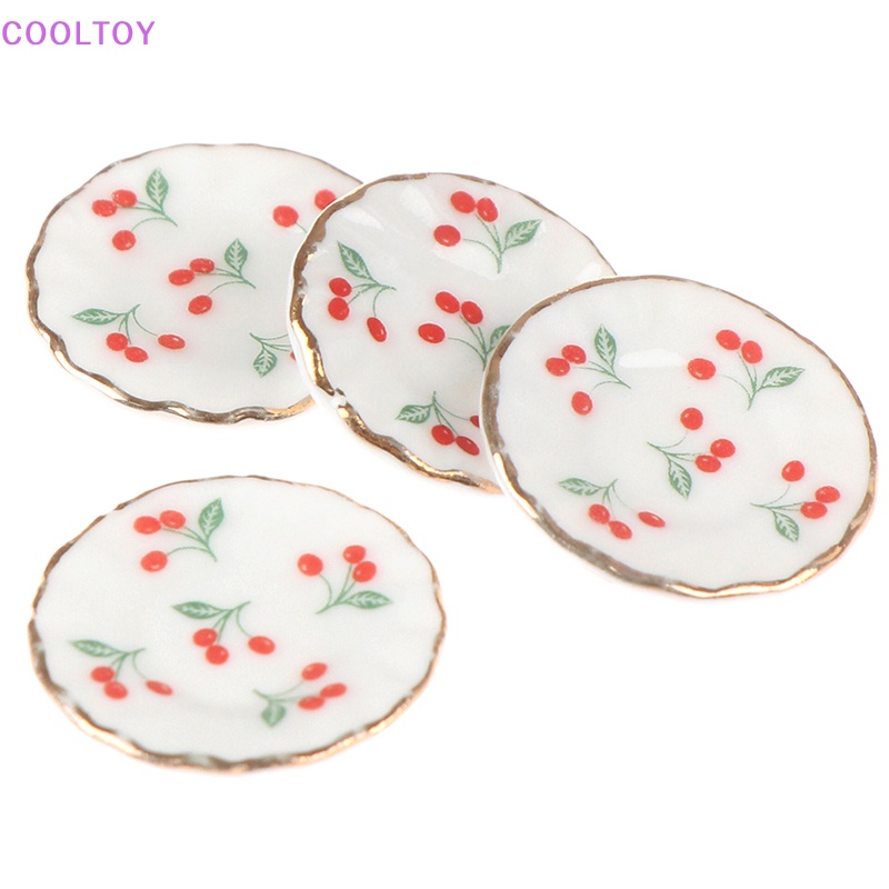 Set 4 Đĩa Trang Trí Nhà Búp Bê Tỉ Lệ 1: 12