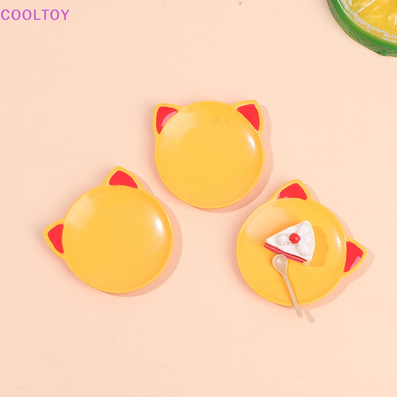 1 Đĩa Đựng Thức Ăn Mini Hình Mèo Dễ Thương Tỉ Lệ 1: 12