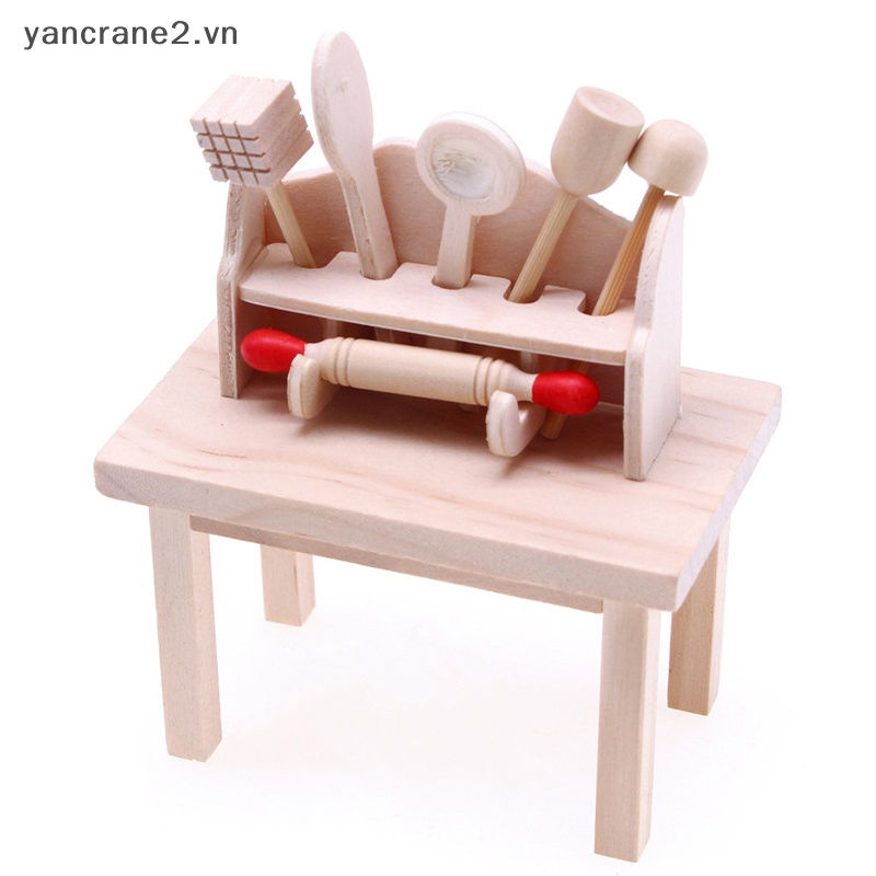 1 Bộ Dụng Cụ Nấu Ăn Nhà Búp Bê Thu Nhỏ Kèm Giá Đỡ Tiện Dụng Cho Nhà Búp Bê {yancrane2.vn}