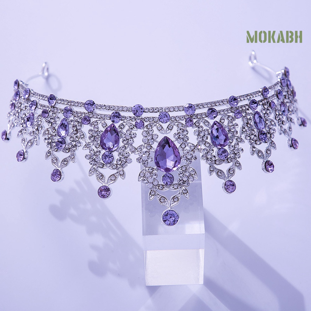 Vương Miện Cài Tóc Đính Đá Lấp Lánh Sang Trọng Cho Cô Dâu