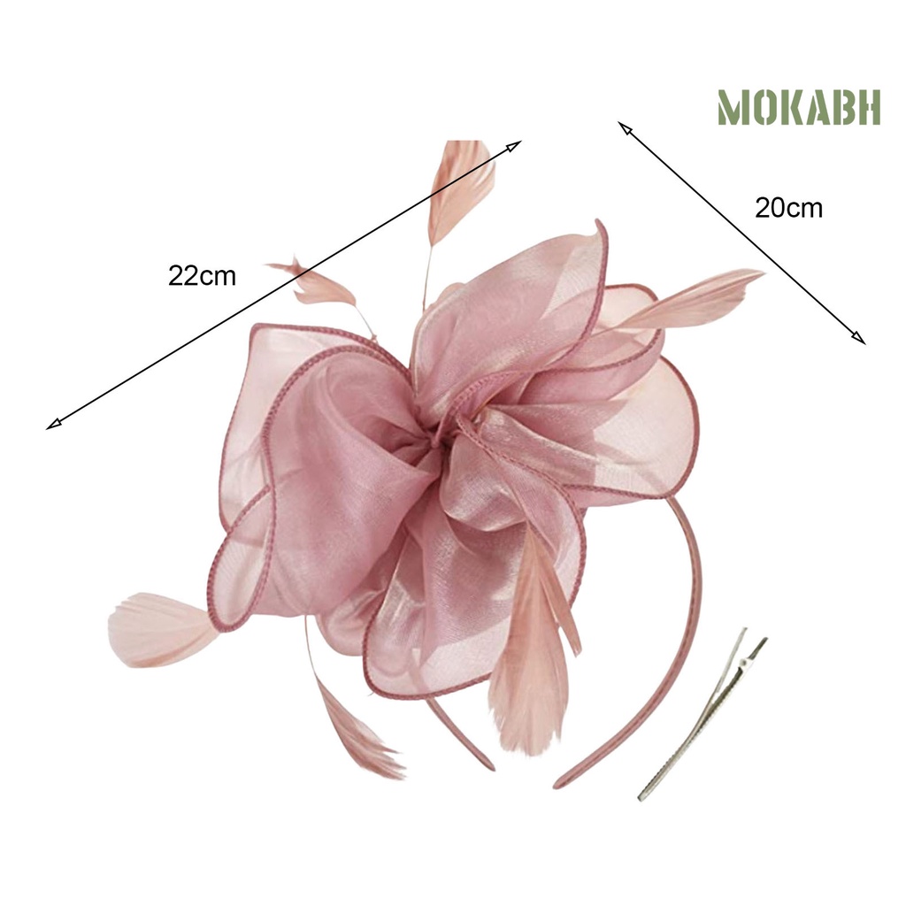 [Mokabh] Kẹp Tóc Hình Lông Vũ Siêu Nhẹ Không Phai Màu Dễ Phối Đồ Phong Cách Retro Thanh Lịch Dễ Phối Đồ Dành Cho Cô Dâu