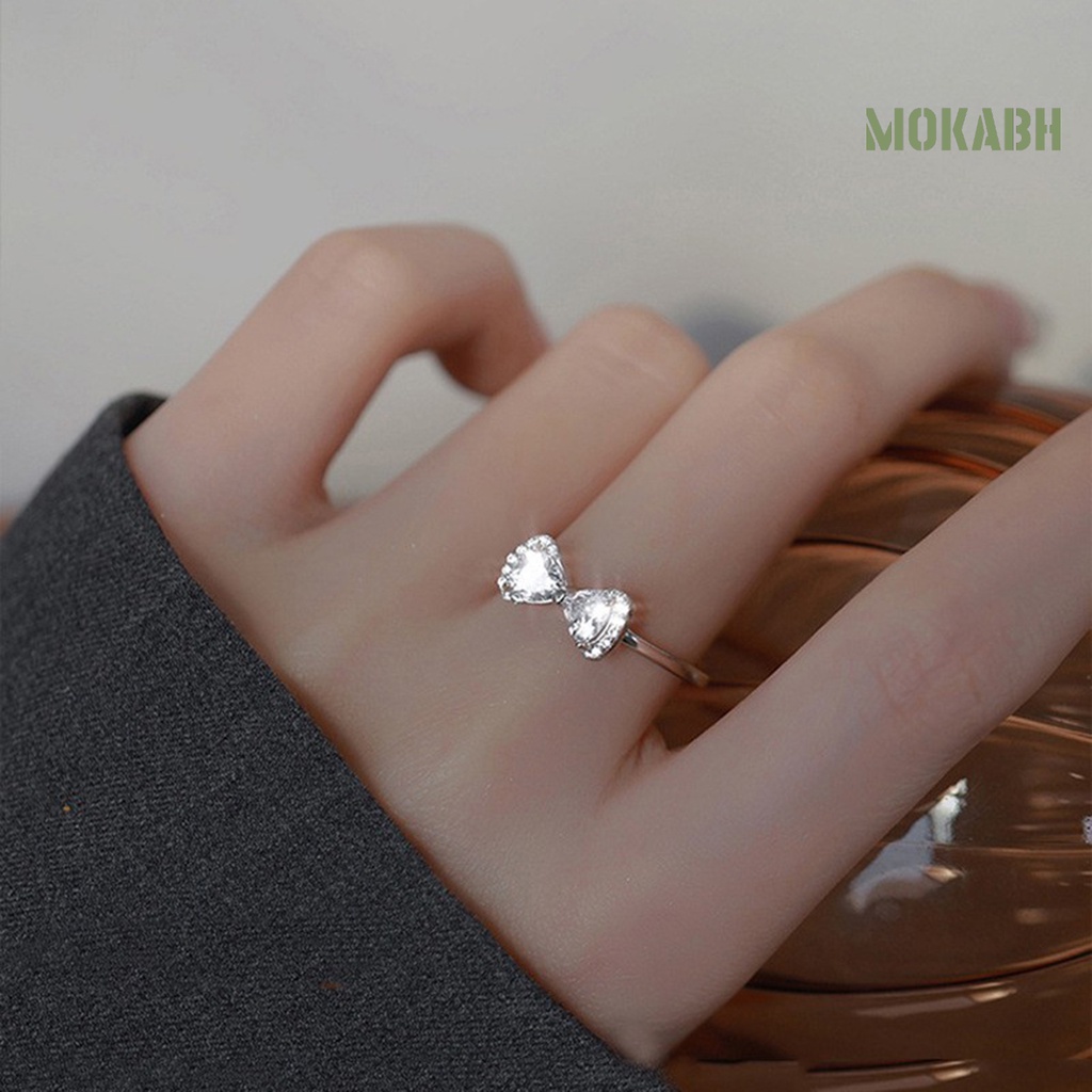 Nhẫn Hở Hình Nơ Đính Đá Lấp Lánh Dễ Phối Đồ Thời Trang Dự Tiệc Cho Nữ