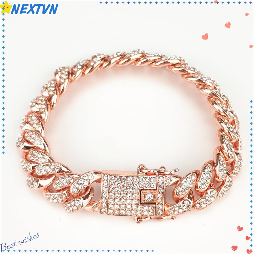 Vòng Tay Đính Đá Lấp Lánh Phong Cách Hiphop Sang Trọng