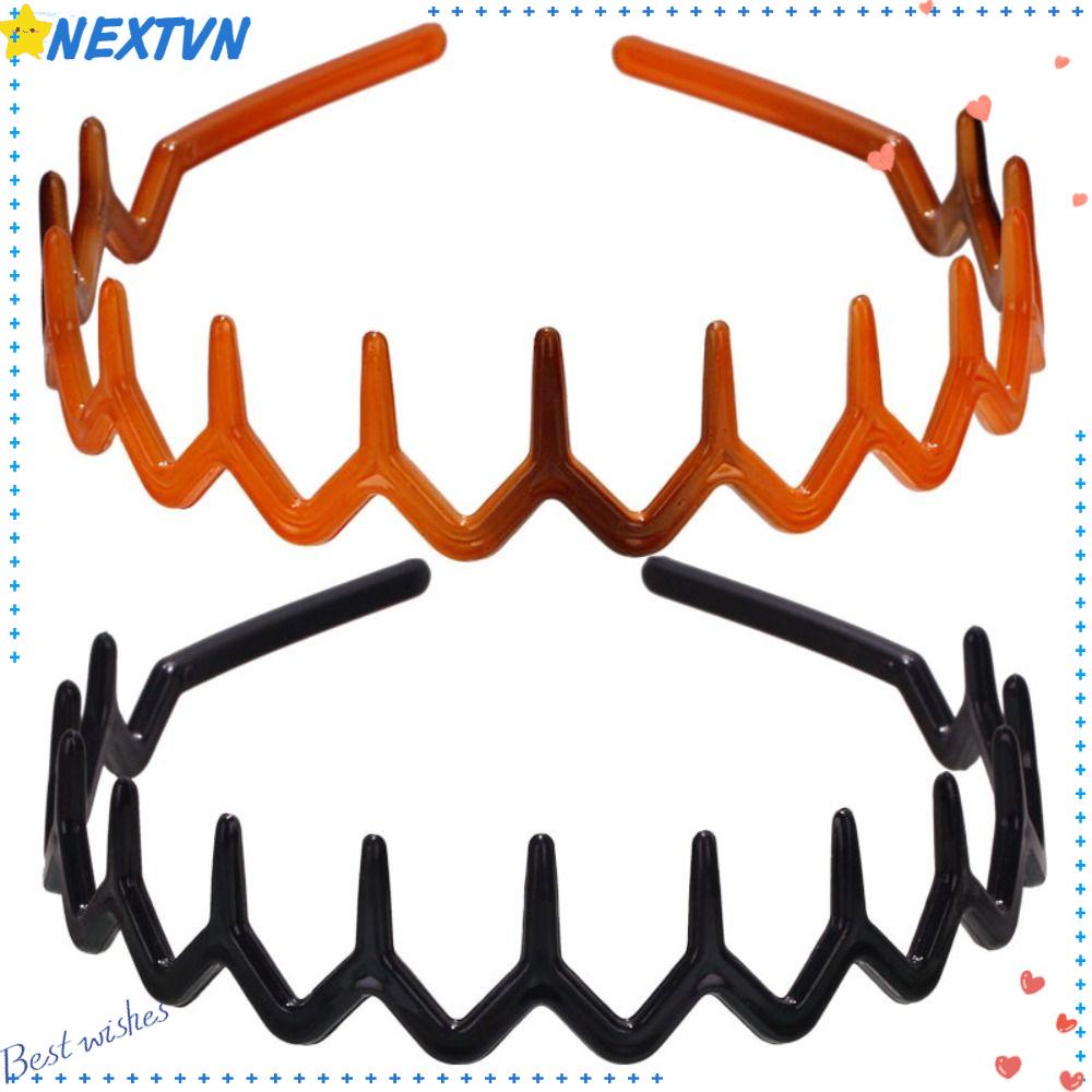 Băng Đô Cài Tóc Rửa Mặt Trang Điểm Họa Tiết Zigzag Cho Nữ