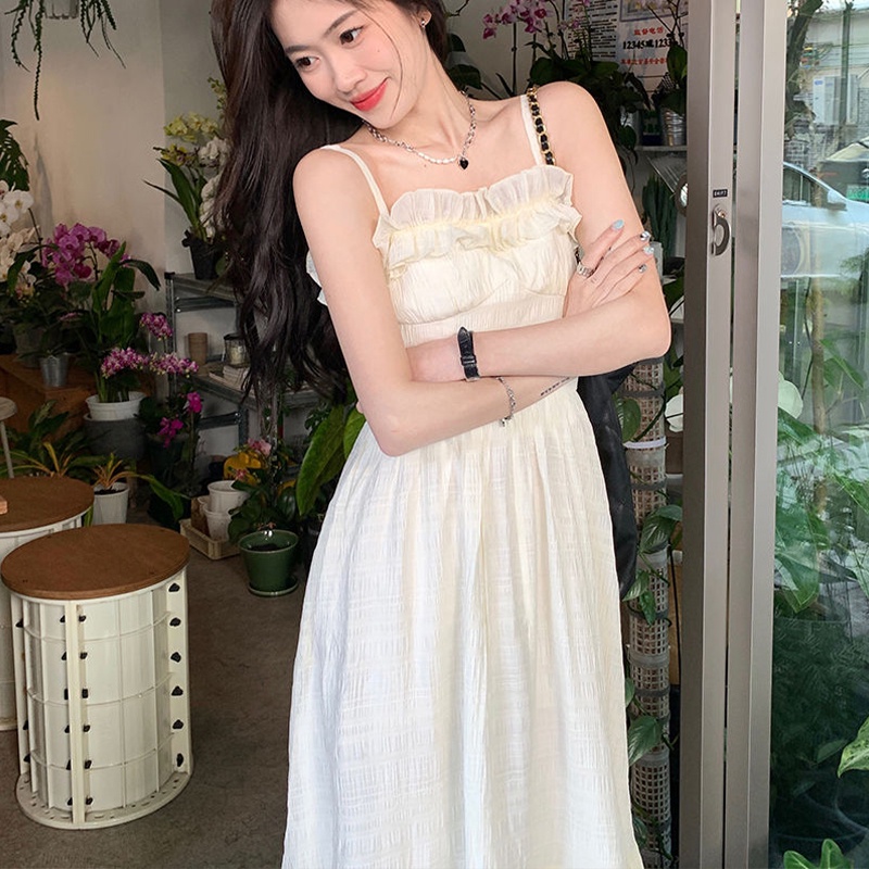 Đầm Hai Dây Ôm Eo Phong Cách Pháp Thời Trang Mới 2023 Cho Nữ