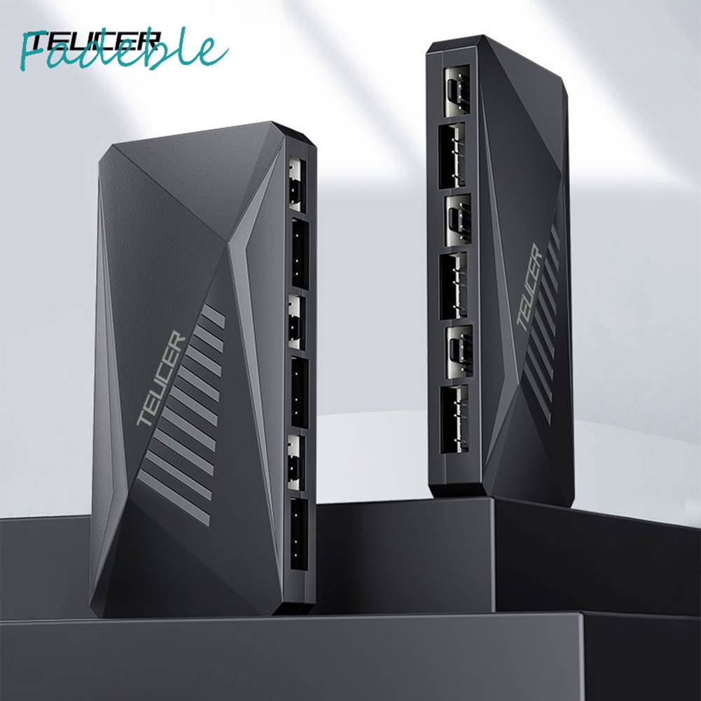 Bộ Chia 6 Cổng Quạt 12V 4PIN PWM 2 Trong 1 Ốp