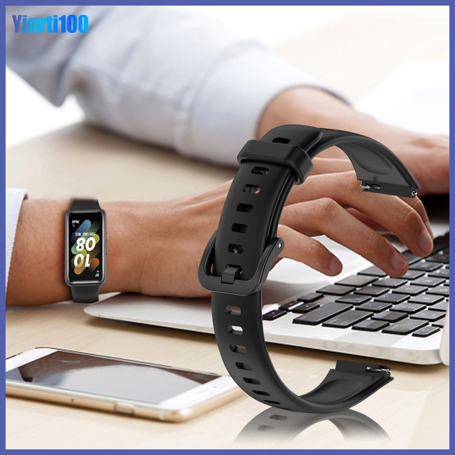 Dây Đeo Thay Thế Chất Liệu Silicon Màu Trơn Phong Cách Thể Thao Cho Huawei Band 7