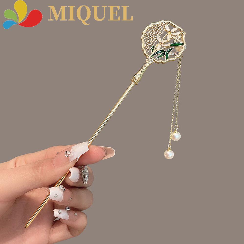 Trâm Cài Tóc Hình Chiếc Lá Phối Tua Rua Phong Cách Trung Hoa Cổ Điển