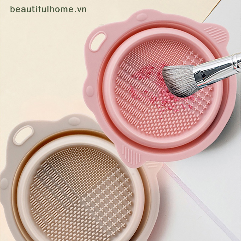 Hộp Silicone Vệ Sinh Cọ Trang Điểm Có Thể Gấp Gọn Tiện Dụng