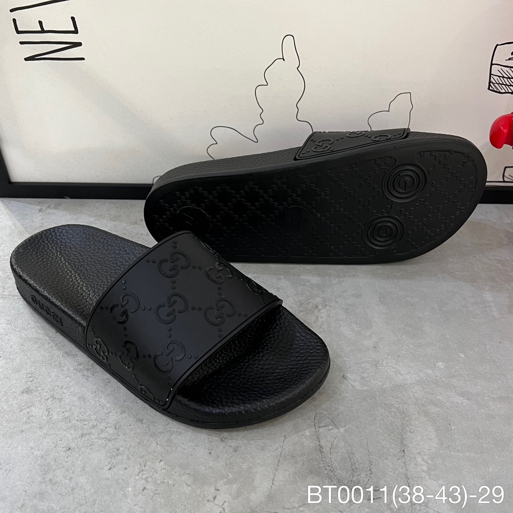 BT0011 Dép Lê Nam AKEY SHOP đế cao su mềm màu đen, Dép Quai Ngang GC đen cao cấp size 38-43