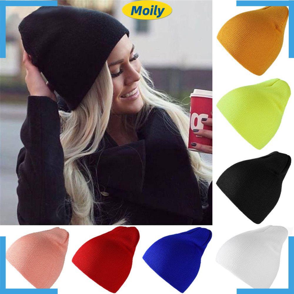 Mũ Dệt Kim Co Giãn Màu Sắc Ngọt Ngào Thời Trang Thu Đông