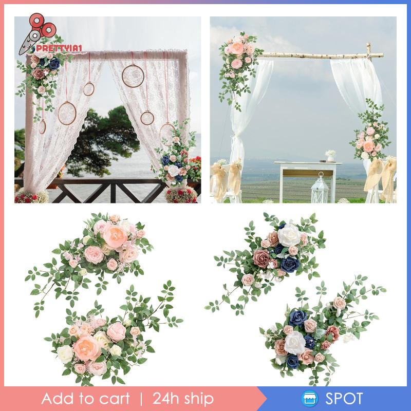 1 [Prettyia1] 2 Bông Hoa Vòm Nhân Tạo Trang Trí Đám Cưới / Cửa Sổ /