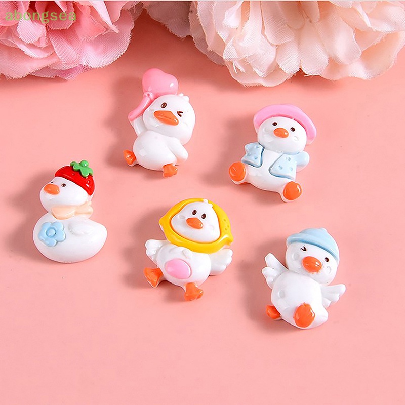 Set 10 Phụ Kiện Kẹp Tóc Hình Chú Vịt Nhỏ Dễ Thương Bằng Nhựa Resin Diy