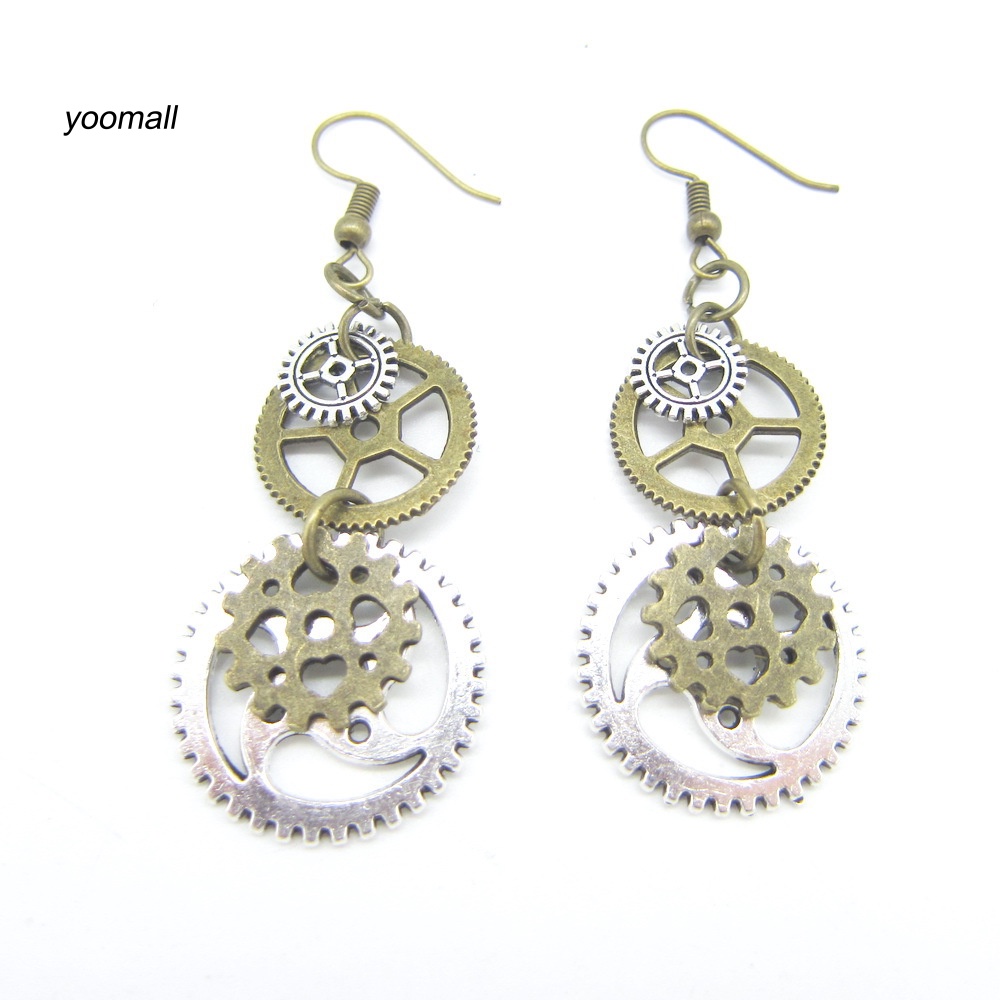 Khuyên Tai Hình Bánh Răng Phong Cách Steampunk