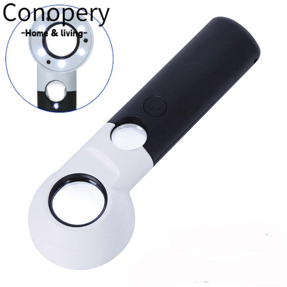 CONOPERY Kính Lúp Có Đèn LED 7 Bóng Lens 16X 30X Chất Lượng Cao