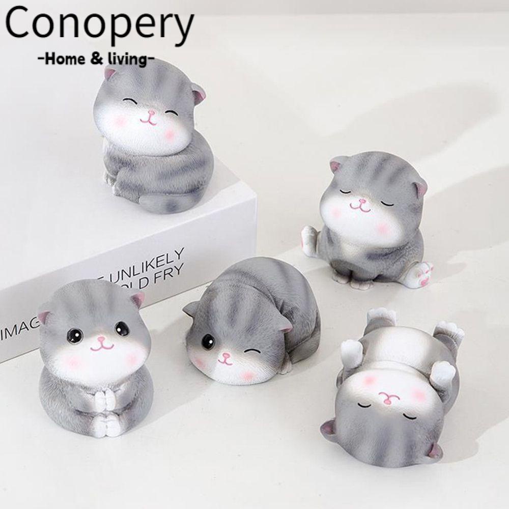CONOPERY Tượng Mèo Bằng Resin Để Trang Trí Cho Bánh Kem Tiện Dụng Và Bền