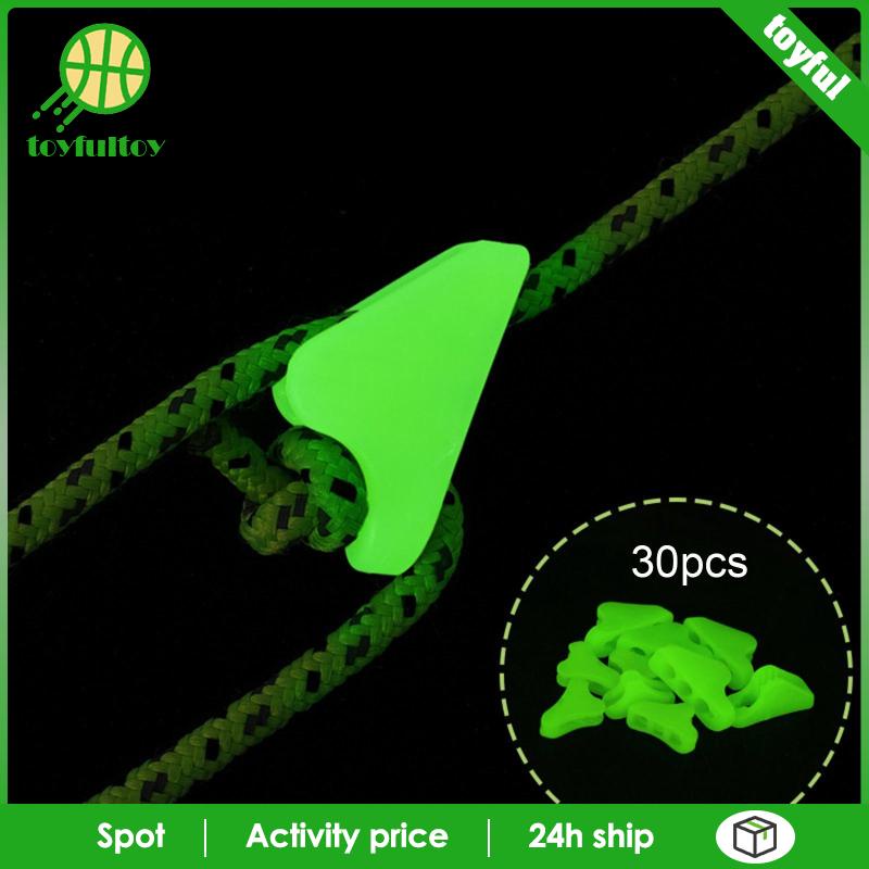 Set 30 Móc Khóa Dây Lều Hình Tam Giác Màu Dạ Quang Tiện Dụng