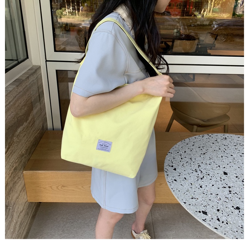 Túi Xách Vải Canvas Màu Kẹo Ngọt Dung Tích Lớn Thời Trang 2023 Cho Nữ