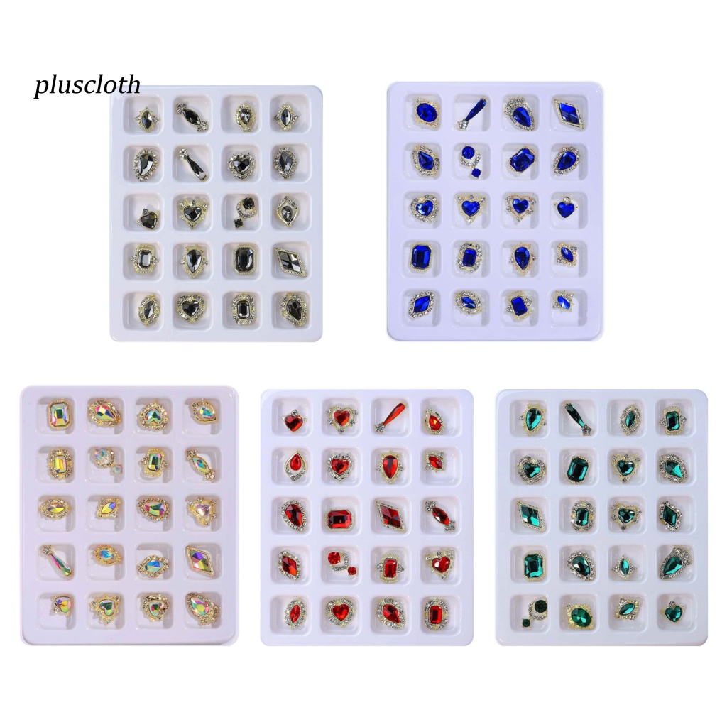 Hộp 20 Hạt Kim Cương Giả Lấp Lánh Trang Trí Móng Tay