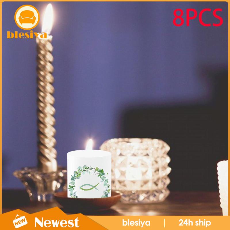 [Blesiya] Set 8 Vỏ Bọc Đèn Cầy Để Bàn Trang Trí Nội Thất