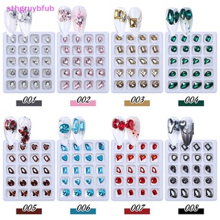 Set 20 viên đá pha lê 3d nhiều màu trang trí móng tay