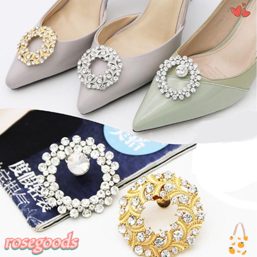 Khóa Kẹp Giày Cao Gót Hình Hoa Hồng Thời Trang Cho Cô Dâu