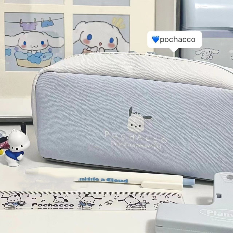 Túi Đựng Bút Sức Chứa Lớn Đa Năng Chống Thấm Nước In Họa Tiết Chú Cún Hoạt Hình Dễ Thương