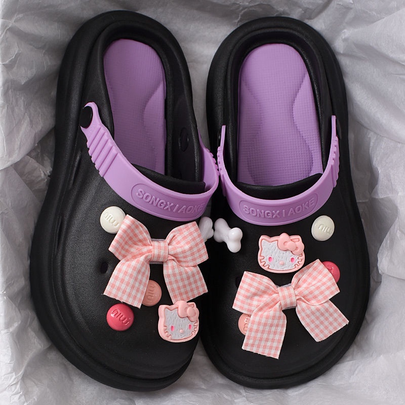 🌟Mới 2023🌟sandal nữ  dép chống trượt đáy dày xuyên thấu  họa tiết hoạt hình thời trang 2023 bánh mì dép AA6463