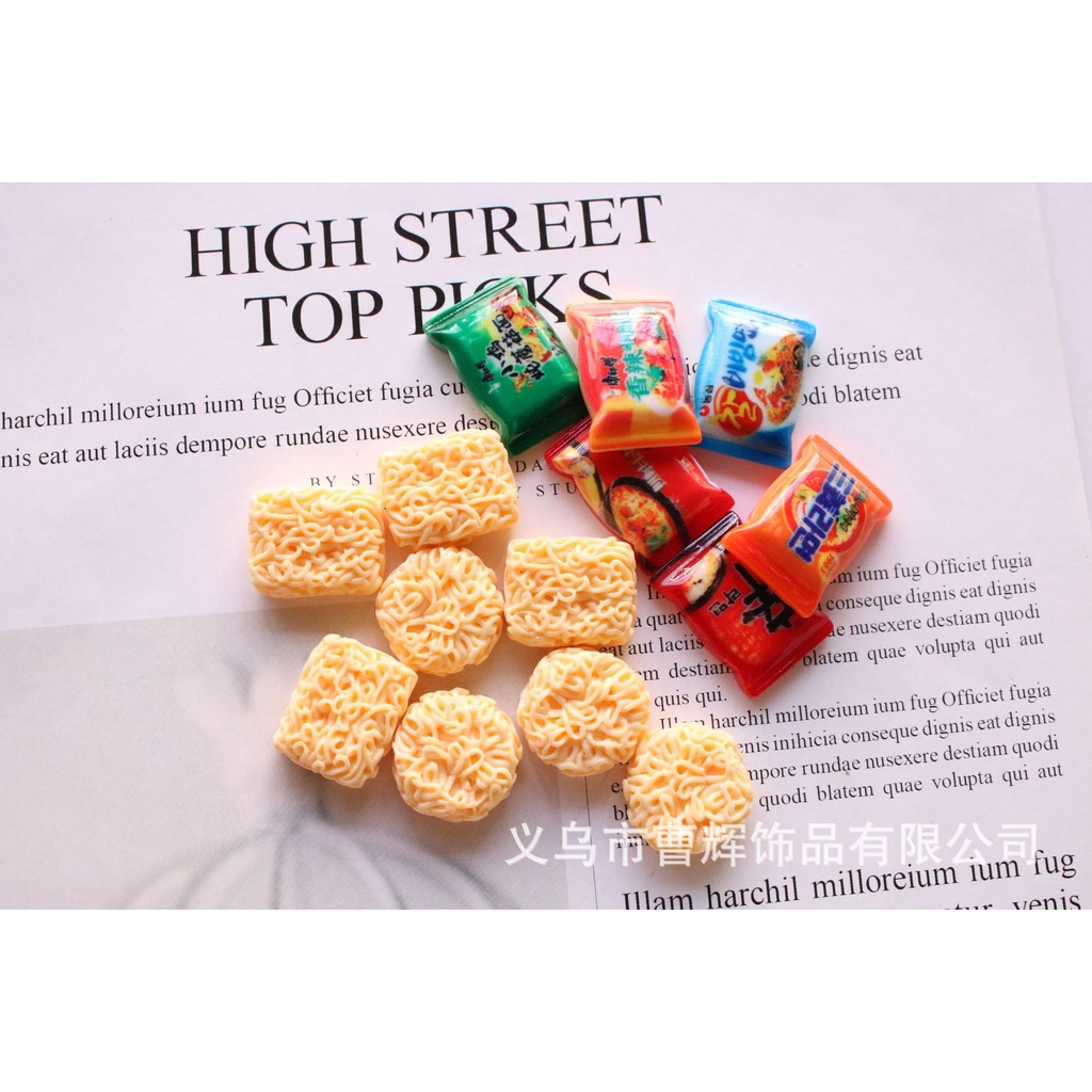 Mô hình miến mì tôm phụ kiện trang trí slime | Mini House