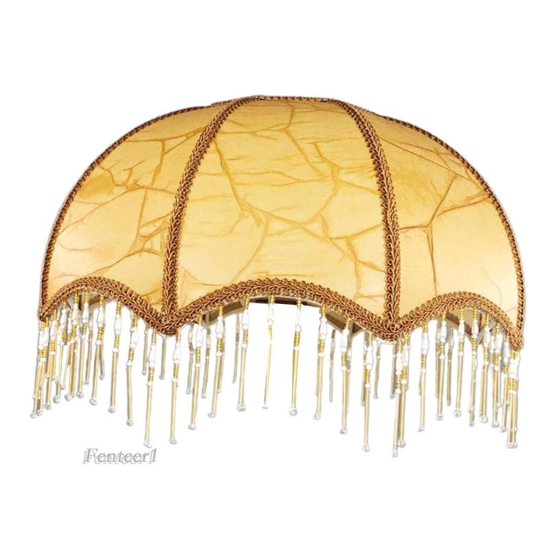 [Fenteer1] Ốp Chụp Đèn Bàn Vòm Thay Thế Có Tua Rua Thanh Lịch Cho Đèn Ngủ