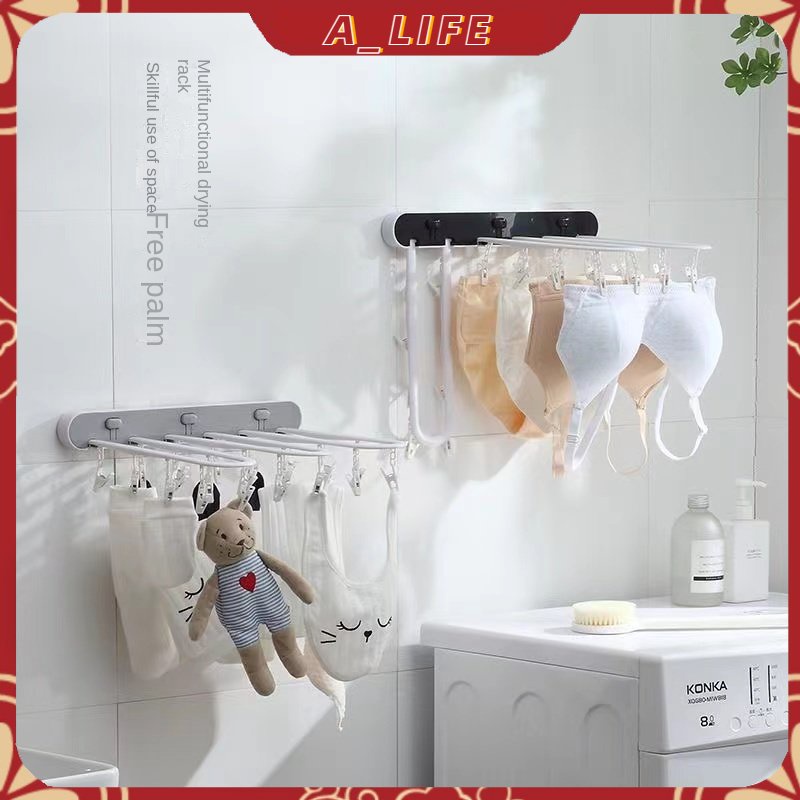A - LIFE Giá Treo Phơi Đồ 24 Kẹp Đa Năng Không Cần Đục Lỗ Cho Nhà Tắm