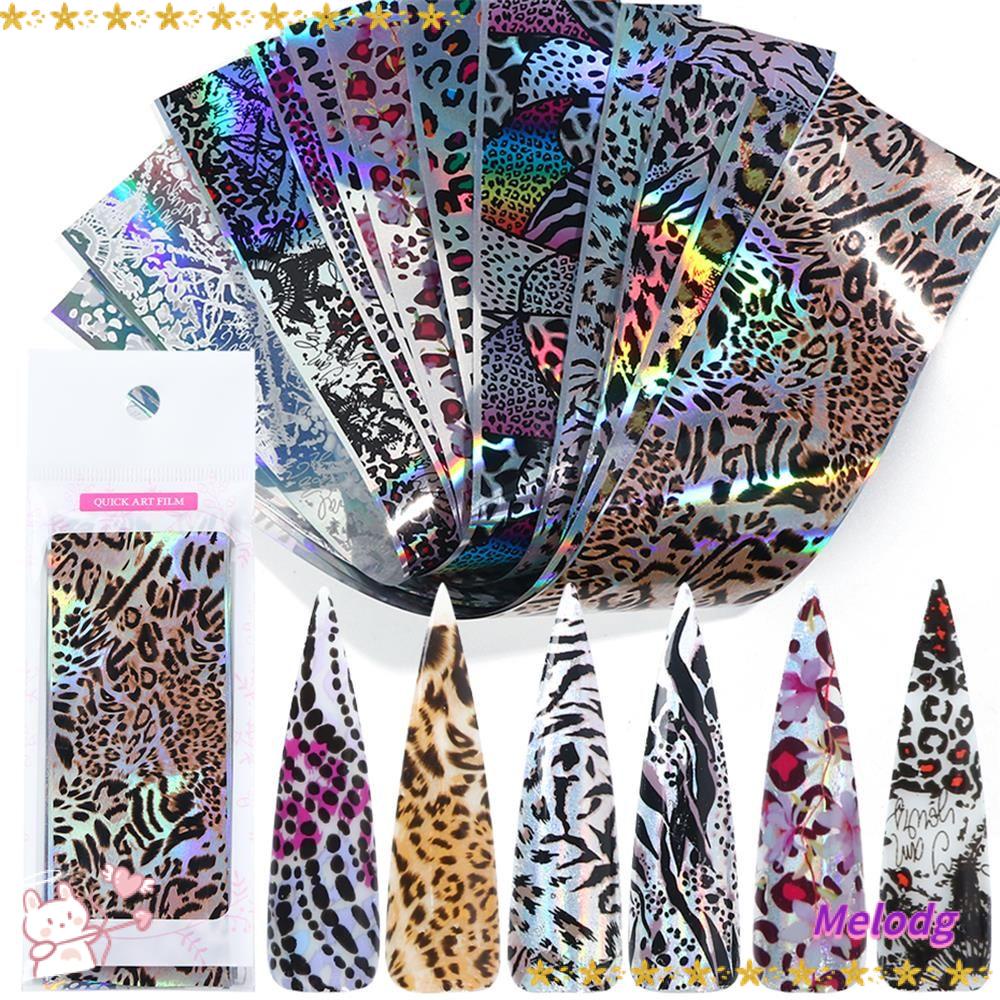 MELODG Bộ 10 Miếng Dán Trang Trí Móng Tay Nghệ Thuật Chuyển Nước