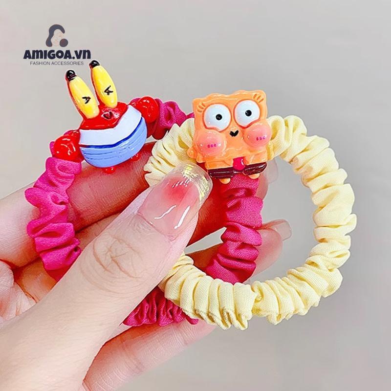 ✨✨Dây Buộc Tóc Cao Su Co Giãn Họa Tiết Hoạt Hình Dễ Thương Cho Bé