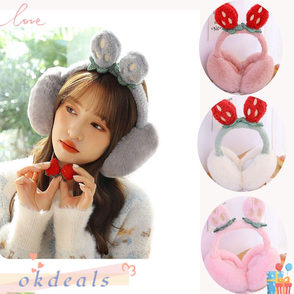 OKDEALS Bịt Tai Mềm Mại Giữ Ấm Gấp Gọn Họa Tiết Hoạt Hình