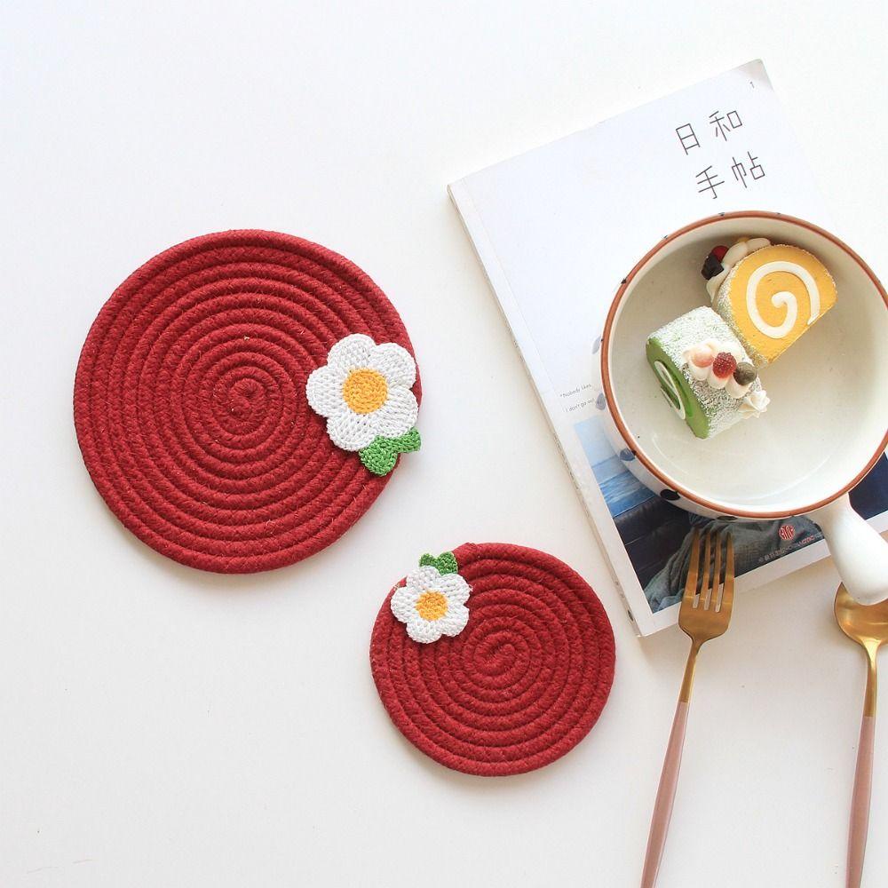 Taylor1 Tấm Lót Chén Dĩa Bằng Dây Cotton Bện Hình Tròn Trang Trí Bàn Ăn