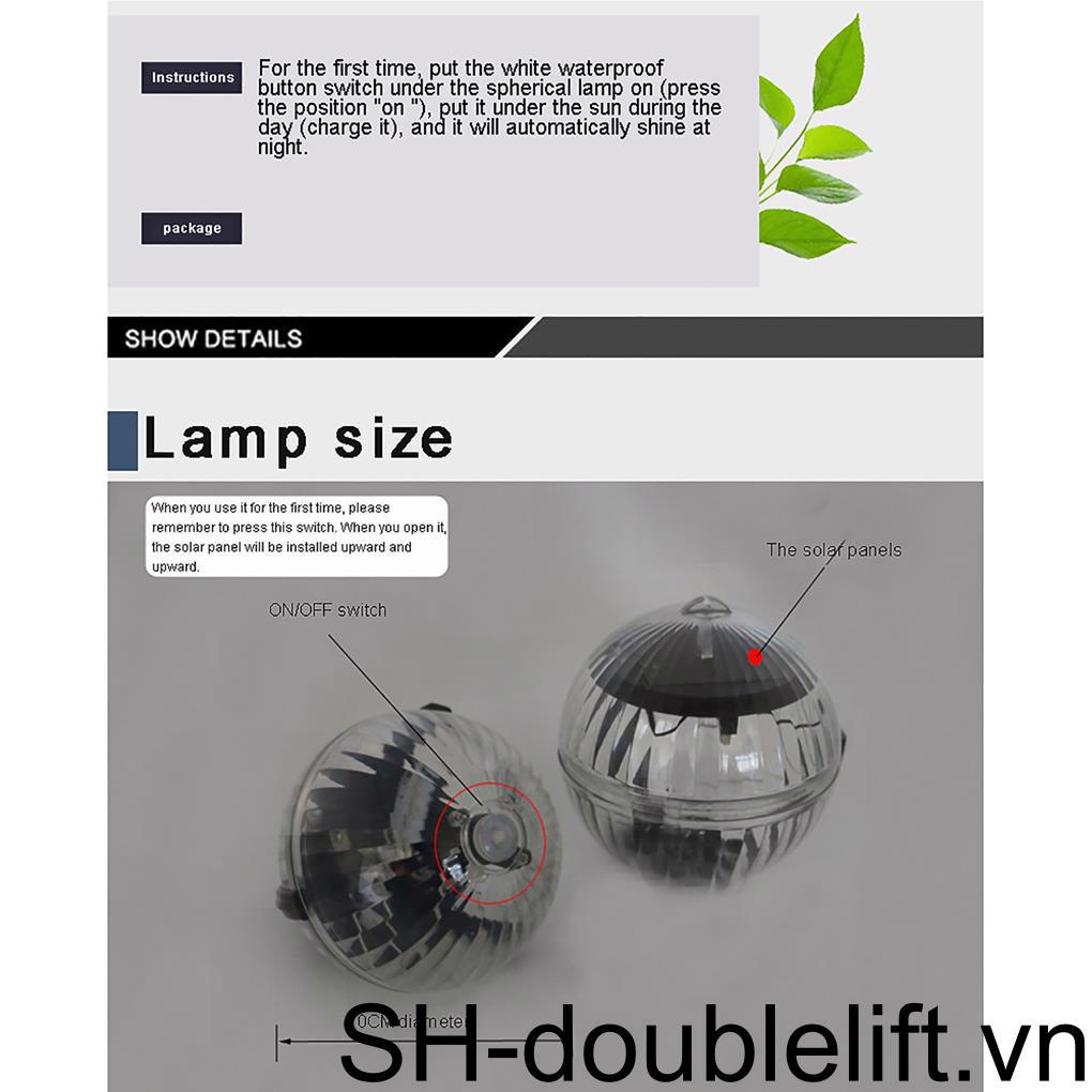 Đèn Nổi Hình Tròn 10cm / 3 93inch Sử Dụng Năng Lượng Mặt Trời Chống Thấm Nước Trang Trí Bể bơi Sân Vườn