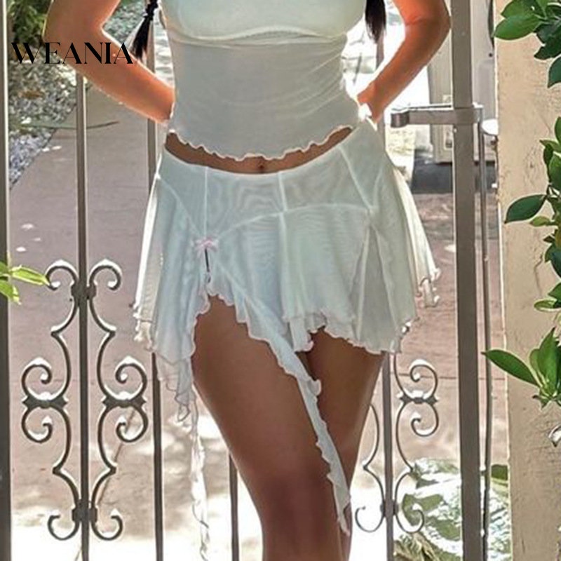 Chân Váy Lưới Màu Sắc Đơn Giản Thời Trang Cho Nữ