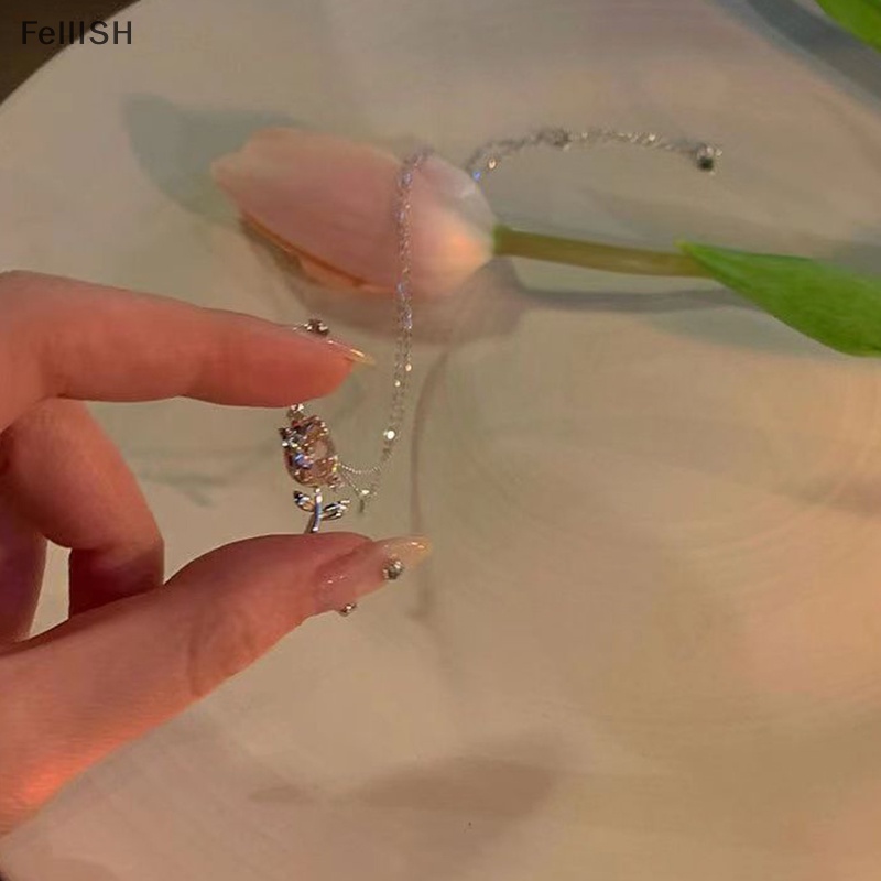 Vòng Cổ Choker Hình Hoa Tulip Màu Bạc Thời Trang Dành Cho Nữ 439br